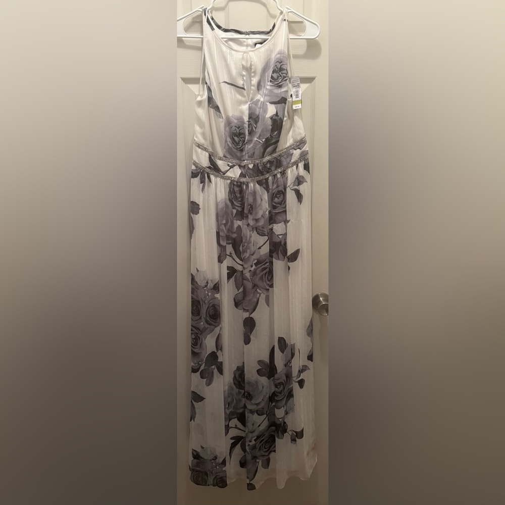 Floral Black and White Maxi Dress - See Pics!